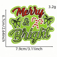 Nouveau dessin animé joyeux noël patchs de broderie personnalisé paix amour balle joyeux noël brodé fer sur Patch pour vêtements