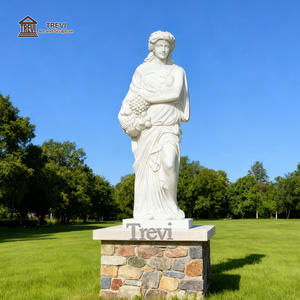 Statue de femme en marbre grandeur nature, artisanat de <span class=keywords><strong>sculpture</strong></span> de haute qualité TREVI, pour château et jardin - Product Image 5