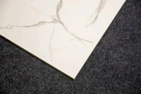 Design moderne de Chine Carrelage de sol en céramique blanche à nivellement automatique grand format (1200x600) émaillé ressemble à du marbre Portugal