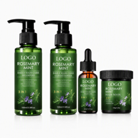 Ensemble de soins capillaires botaniques 3 en 1 Shampooing Après-shampoing Huile capillaire Masque capillaire Romarin Menthe Nourrissant quotidien