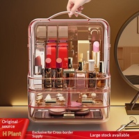 Boîte de rangement rectangulaire haut de gamme en plastique JX pour cosmétiques et bijoux avec couvercle à tiroir, mini design de luxe léger pour bureau