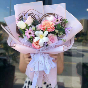 INUNION Carta da Imballaggio per Bouquet di Fiori con Bordo Dorato, Impermeabile, <span class=keywords><strong>in</strong></span> Plastica, per Fioristi e Confezioni Regalo - Product Image 5