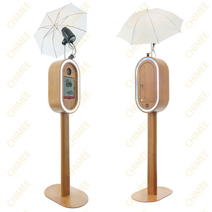 Cabina fotográfica pintada con <span class=keywords><strong>espejo</strong></span> de madera y metal ovalado, cabina de fotos para iPad Dslr, cabina fotográfica para fiestas, soporte para impresora - Product Image 1