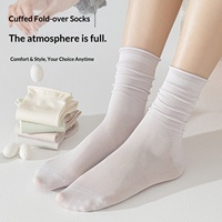 Chaussettes en Soie de Mûrier Sans Couture à Point Unique, à Bordure Lâche et Bordée, pour Femme, Été, Fines, Absorbantes, Respirantes et Désodorisantes
