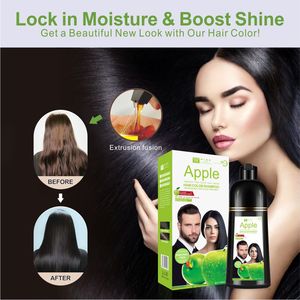 Shampoo colorant capillaire à la pomme <span class=keywords><strong>sans</strong></span> ammoniaque 500ml, non irritant, type eau claire, ne salit pas les serviettes, facile à utiliser, couvre les <span class=keywords><strong>cheveux</strong></span> <span class=keywords><strong>blancs</strong></span> - Product Image 2
