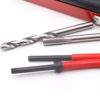 Kit de réparation hélicoïdale 131 pièces : jeu de forets et tarauds pour utilisation manuelle, inserts filetés autotaraudeurs, pour filetage tout-en-un et réparation de machines