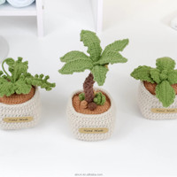 Décorations modernes pour la maison, accessoires de voiture, fleurs artificielles, mini plante succulente en crochet faite à la main