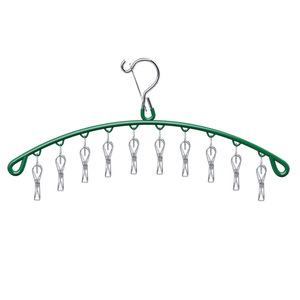 ราวแขวนถุงเท้าสแตนเลสพร้อมคลิปหนีบรูปทรงโค้งเคลือบยางกันสนิมสำหรับใช้ในระเบียง - Product Image 1