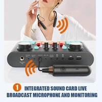 Nouveau casque de carte son de chanson de karaoké de diffusion 2.4G casque de diffusion en direct casque d'interphone sans fil pour la diffusion en direct