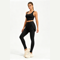 Leggings de yoga superposés colorés en stock, avec effet jupe, compression, anti-transparence, pour le tennis et le yoga, doux, extensibles, effet seconde peau, pour le fitness