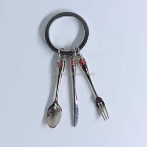 Mini cuchillo tenedor cuchara llavero pequeño llavero de cubiertos - Product Image 1