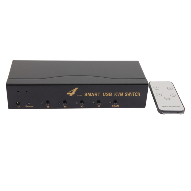 VCOM Full HD 1080P Plug and Play 4 to 1 VGA KVM Switch Manual Control for IT Admin Data Center Multi-PC Engineer
