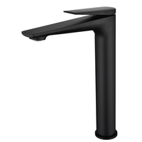 Robinet mitigeur de lavabo en laiton à montage sur comptoir, finition noir mat, cartouche céramique, robinets de salle de bain modernes, vente directe usine