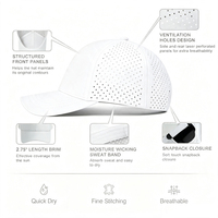 Gorras Personalizadas al por Mayor con Logotipo Bordado en 3D, Malla Transpirable con Corte Láser, Protección UV de Secado Rápido, Gorra de Béisbol Deportiva