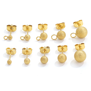 Épingles <span class=keywords><strong>à</strong></span> <span class=keywords><strong>souder</strong></span> en acier inoxydable doré mat givré pour la fabrication de boucles d'oreilles DIY et de bijoux - Product Image 4
