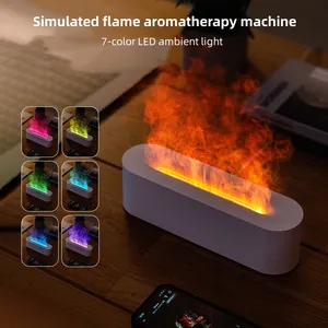 2023 baru aromaterapi ultrasonik populer warna-warni minyak esensial USB vulkanik penyebar aroma api dengan waktu