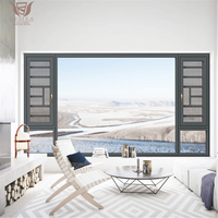 DEMEA Fenêtres de sécurité anti-effraction avec grilles Design à rupture thermique en aluminium pour projet de construction de maison Fenêtre à battant