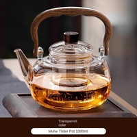Théière en verre borosilicate de haute qualité, style chinois moderne, compatible avec les cuisinières électriques, pour la préparation du café et du thé à la maison, directement de l'usine
