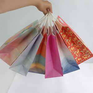 <b>White</b> Kraft Gift Paper <b>Bags</b> with Handles for <b>Small</b> Business Christmas Bulk Wedding Party Favor <b>Bags</b> Shopping Lunch Halloween - Product Image 1