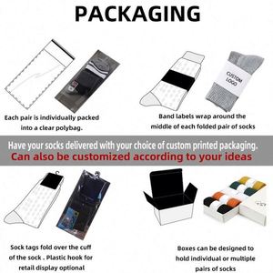 Wholesale Fashion Custom logo <b>White</b> Cotton Luxury Winter Unisex Sports <b>Socks</b> With Packaging - Product Image 3
