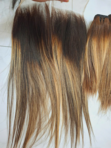 100% ผมตรงสีออมเบรแบบสองชั้นสำหรับต่อผม4/27ผมแท้เวียดนาม - Product Image 4
