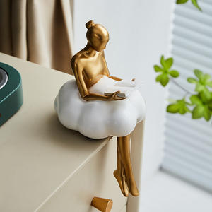 Statues et Statues Sculptures et Statuettes dorées Figurines pour intérieur Kawaii Room Decor Accessoires de bureau Décor de mariage - Product Image 2