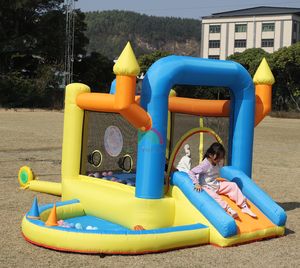 Maison de rebond gonflable pour enfants, château gonflable <span class=keywords><strong>avec</strong></span> toboggan, <span class=keywords><strong>piscine</strong></span>, panier, jeu de fléchettes, trampoline - Product Image 3