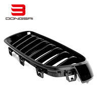 Kit de calandre avant à lamelles simples noir brillant compatible avec BMW Série 3 F30 F31 F35 2012-2019, design en forme de double poumon moulé par injection ABS