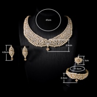 ensembles de bijoux de mariage exquis Zircon collier Bracelet boucles d'oreilles anneau mariage ensemble de bijoux de mariée