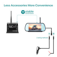 Moniteur de rétroviseur numérique sans fil AHD 7 pouces IPS avec enregistrement DVR, énergie solaire, caméra de recul Wifi pour camion, bus, camping-cars, voiture