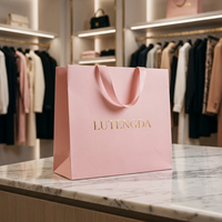 Bolsa de Regalo de Papel Kraft con Logotipo Personalizado, Bolsa de Compras Impresa para Ropa y Joyería