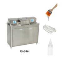 Machine à coller les semelles en cuir, contrôlée par PLC, modèle FS-096, pour la pose manuelle des semelles intérieures et des bordures latérales, avec alimentation à froid et brosse de collage.