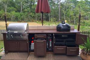 NICOCABINET Cuisine extérieure modulaire sur mesure haut de gamme, armoire en MDF, barbecue en acier inoxydable avec revêtement en résine imitation marbre - Product Image 5