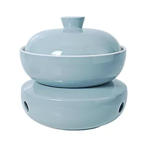 Heatable Blue Porcelain Soup Bowl Tableware Restaurant Dishes Ceramic Tureen
