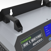 Chargeur rapide DC 28,8V 100A pour chariot élévateur, compatible LiFePO4, refroidissement par ventilateur, connecteurs personnalisés REMA/Anderson, prises d'entrée UK/EU/USA