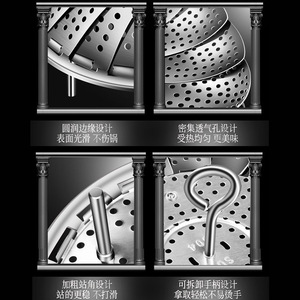 Foldable 304 Stainless Steel Steamer Rack Thickened Kitchen Multi Functional Telescopic Steamer Basket - Product Image 4