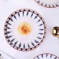 Ensemble de vaisselle de fête moderne sans plomb, ensemble d'assiettes et de bols en céramique pour anniversaire, ensemble de vaisselle en porcelaine de 26 pièces