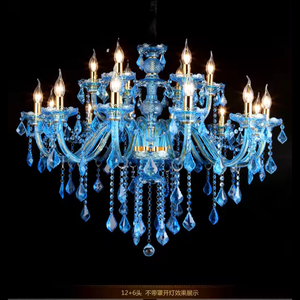 New Design European Decorative Bars Lobby Guest <b>Rooms</b> Blue Glass Crystal <b>Chandelier</b> Import - Product Image 3