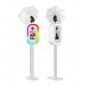 Coque de photobooth DSLR en métal de fête pour iPad prix de la machine de photomaton automatique avec plaque frontale ovale miroir/blanc/noir/étui/<span class=keywords><strong>flash</strong></span> - Product Image 4