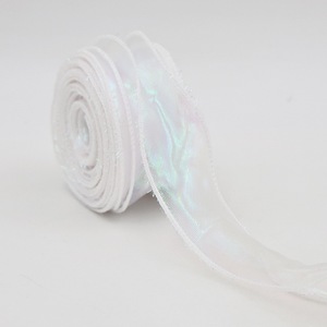 Cinta de organza transparente con volantes, delicada decoración de tela para arreglos florales y cajas de regalo - Product Image 1