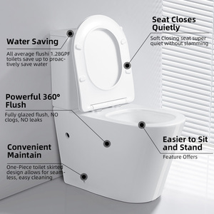 Kidoir Watermark Mềm Đóng Cửa Tiết Kiệm Nước Kép Flush Hai Mảnh Kéo Dài Nhà Vệ Sinh Với <span class=keywords><strong>Push</strong></span> <span class=keywords><strong>Button</strong></span> Flush ADA Thoải Mái Chiều Cao - Product Image 2