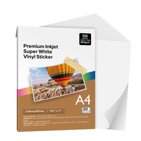 Papel adhesivo de inyección de tinta de vinilo PP blanco brillante 100mic Material autoadhesivo a granel para producción de etiquetas de un solo lado advertencia acrílica
