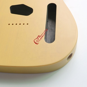 Donlis 2 potong Model Pickup standar badan gitar warna pirang Satin kayu Alder cocok TBD-VWN Tiongkok semi-transparan - Product Image 4