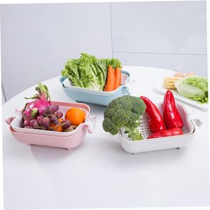 Colador de Plástico Grande para Frutas y Verduras de Cocina, Escurridor Giratorio de Doble Capa - Product Image 2