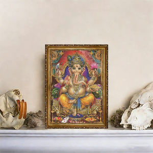 Autel hindou indien de Ganesha, dieu de la sagesse et de la richesse, <span class=keywords><strong>art</strong></span> mural encadré - Product Image 4