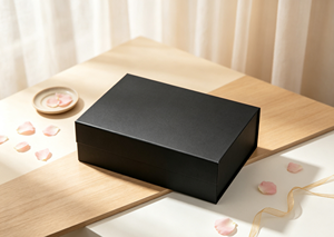 Two-piece Eco-Friendly <b>Recyclable</b> Matte Black Rigid Gift <b>Box</b> Magnetic Closure Made Thick Grey Board Specialty Paper sharp - Product Image 3
