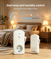 Termostato de Agua Enchufable Blanco, Instrumento de Calefacción Inteligente, Controlador de Temperatura Digital, PC Antiinflamable, Uso en Sala de Estar