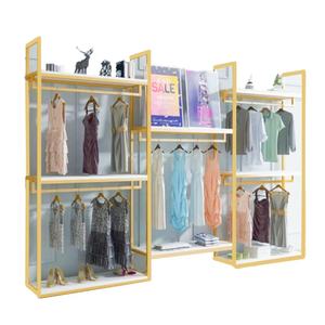 Support d'affichage en métal personnalisé pour boutique de vêtements moderne, boutique de vêtements pour filles, vêtements pour femmes, robe, soutien-gorge, talons hauts, sac à main - Product Image 1