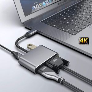 <span class=keywords><strong>USB</strong></span> loại C HUB để HDMI & VGA & 4 trong 1 HDMI 4K 30Hz VGA 1080p 60Hz <span class=keywords><strong>USB</strong></span> C HUB cho máy tính <span class=keywords><strong>USB</strong></span> 3.0 - Product Image 1