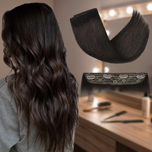 Extensions à clips en cheveux humains indiens Remy vierges 100% double-tissés, lisses et ondulés, 26 pouces, double trame, personnalisées à la machine, vente en gros - Product Image 3